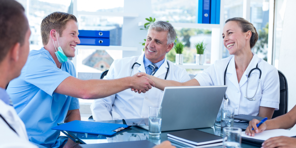 Handshake with doctors